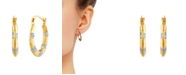 Macy's Two-Tone Hammered Hoop Earrings in 14k Gold & Rhodium-Plate